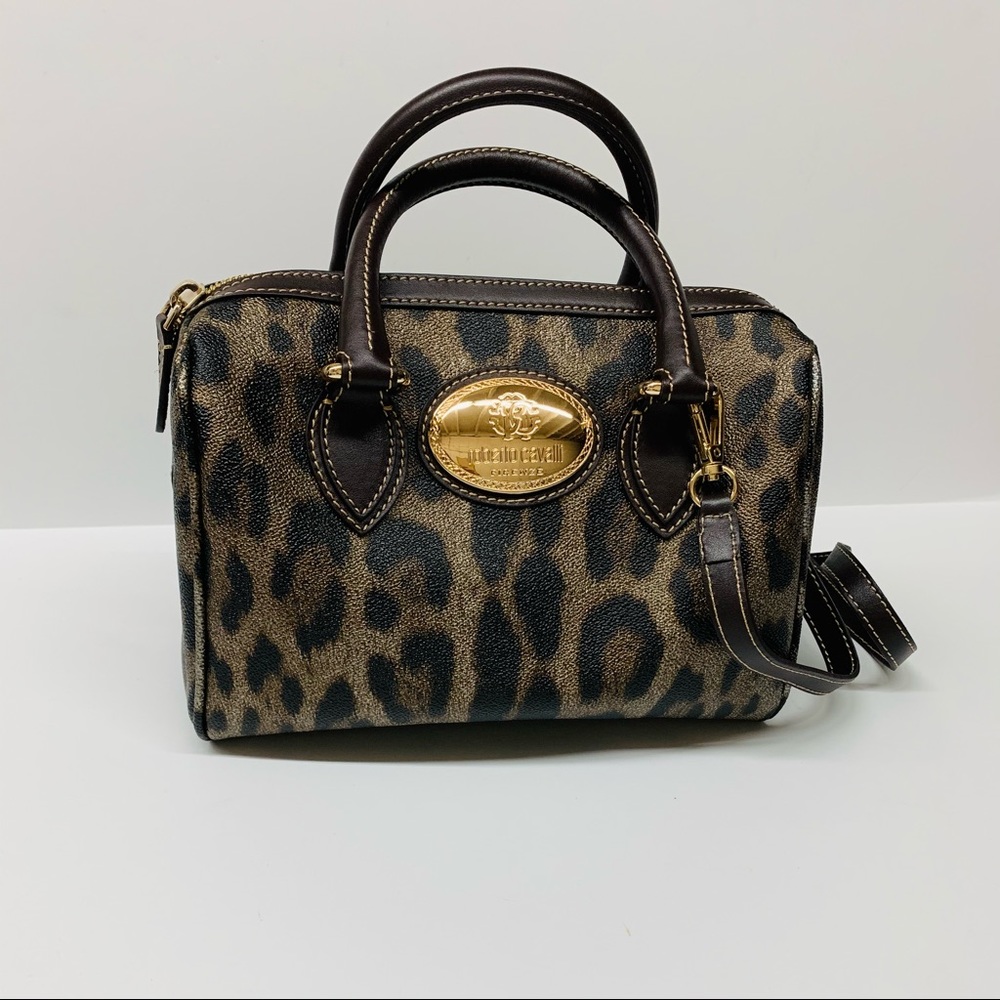 ROBERTO CAVALLI
Leopard-Print Top Handle Bag